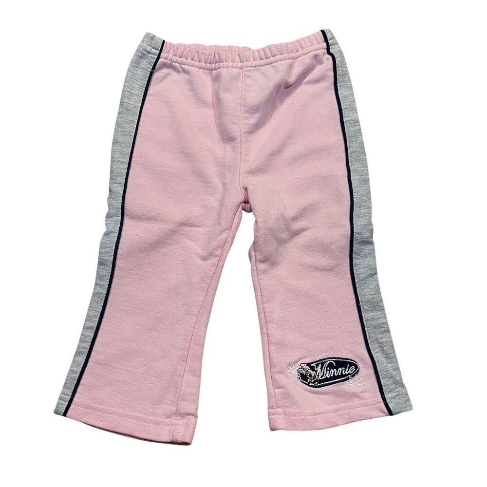 Vintage Disney Minnie Mouse Baby Wide Leg Sweatpants Girl 18M Pink Grey Y2K